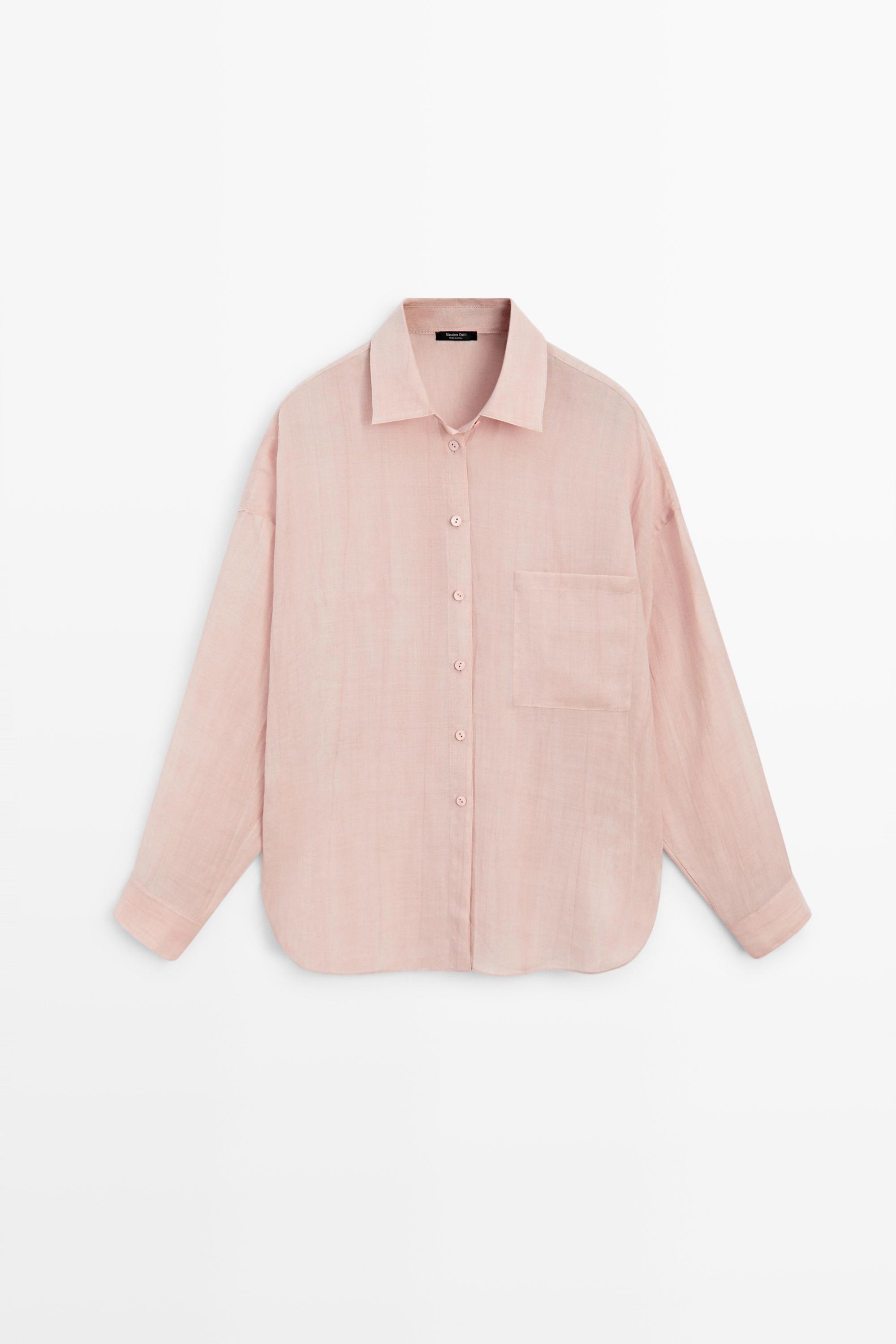 Chemise fluide à poche en ramie